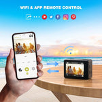 Câmara desportiva impermeável ao ar livre WIFI a cores com ecrã duplo HD 4K, Q60AR