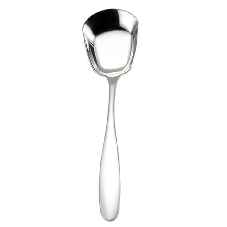 Colher Pequena em Aço Inoxidável 304 Brilhante com Cabeça Plana Espessada e Fundo Plano para Servir, Cor Aço Inoxidável, Dourado Titânio, Dourado Rosé, Colorido, Preto, Azul