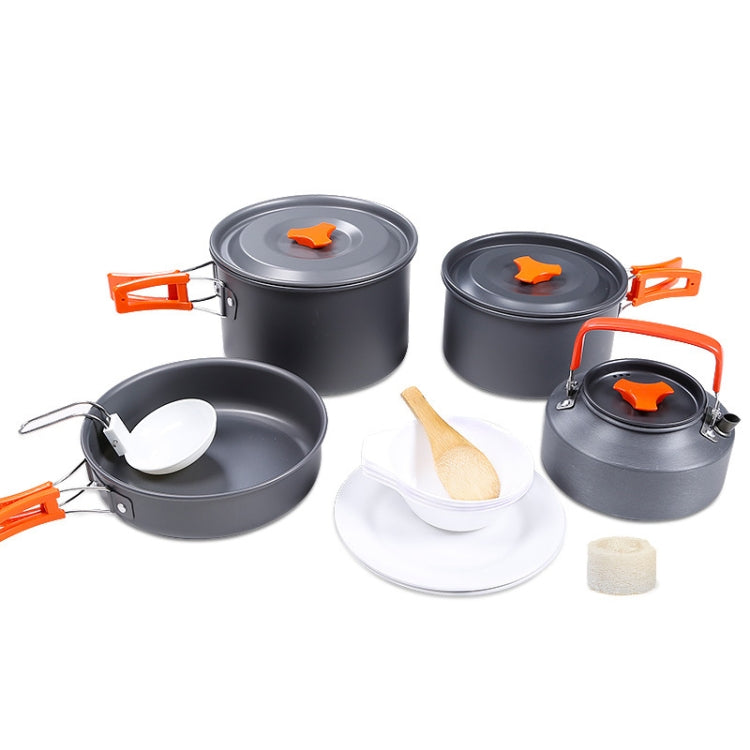 Conjunto de Camping Portátil com Fogão de Alumínio para 4-5 Pessoas Hewolf HW-K1779, HW-K1779