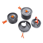 Conjunto de Camping Portátil com Fogão de Alumínio para 4-5 Pessoas Hewolf HW-K1779, HW-K1779