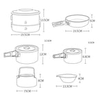 Conjunto de Camping Portátil com Fogão de Alumínio para 4-5 Pessoas Hewolf HW-K1779, HW-K1779