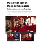 Câmara desportiva WIFI HD anti-tremor com ecrã duplo, controlo remoto, IP68 impermeável, 5K/30FPS, câmara 5K + cartão 64G, câmara 5K + cartão 128G