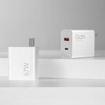 Carregador Rápido Inteligente Original Xiaomi 67W GaN 1C+1A Porta Dupla, Ficha EUA, MDY-14