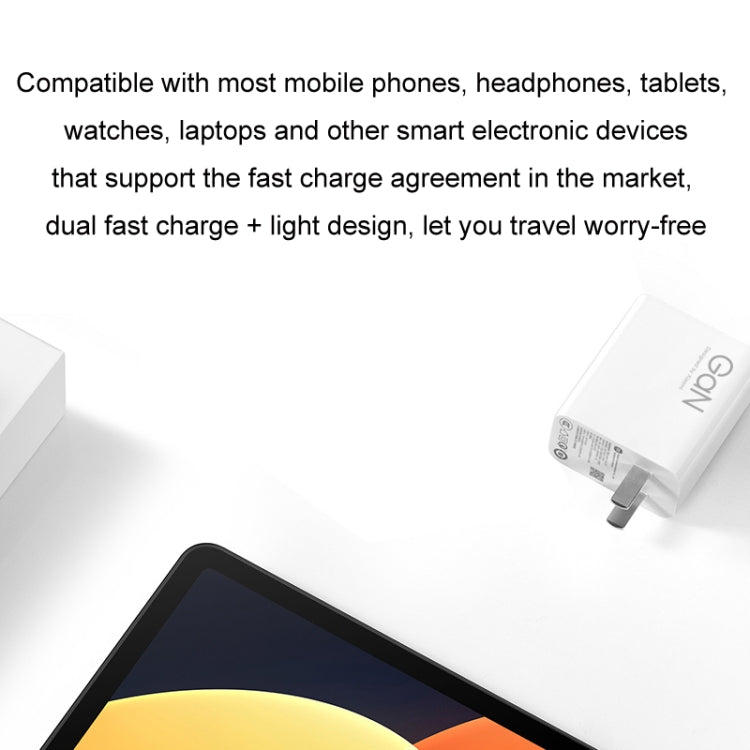 Carregador Rápido Inteligente Original Xiaomi 67W GaN 1C+1A Porta Dupla, Ficha EUA, MDY-14