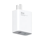 Carregador Portátil Original Xiaomi 35W USB-C+USB-A de Carga Rápida Porta Dupla (1C+1A), Ficha EUA, 35W