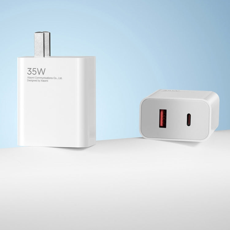 Carregador Portátil Original Xiaomi 35W USB-C+USB-A de Carga Rápida Porta Dupla (1C+1A), Ficha EUA, 35W