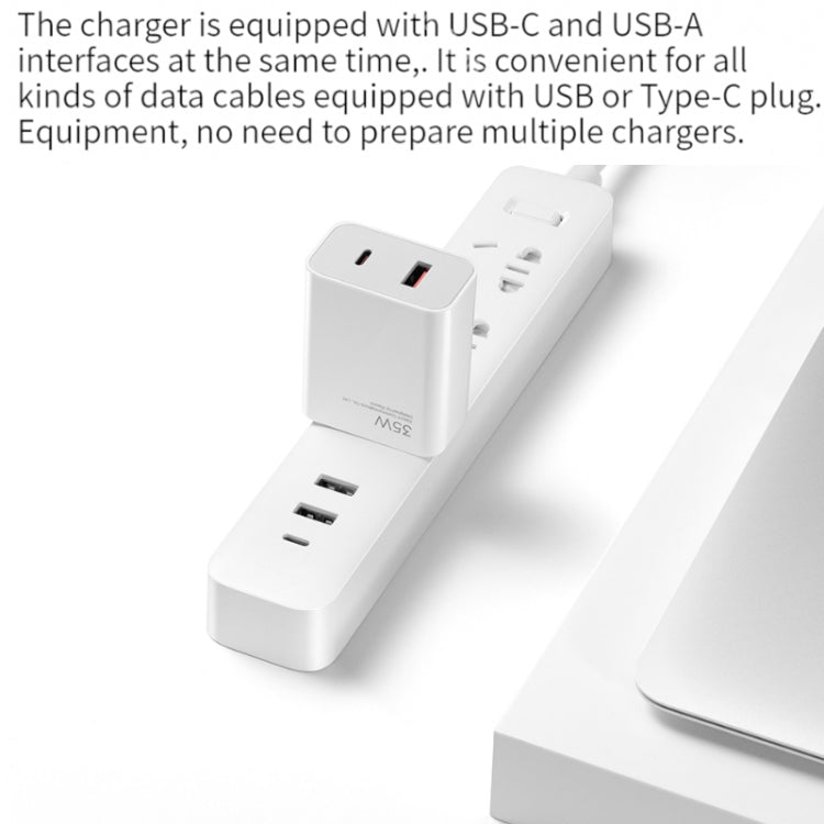 Carregador Portátil Original Xiaomi 35W USB-C+USB-A de Carga Rápida Porta Dupla (1C+1A), Ficha EUA, 35W