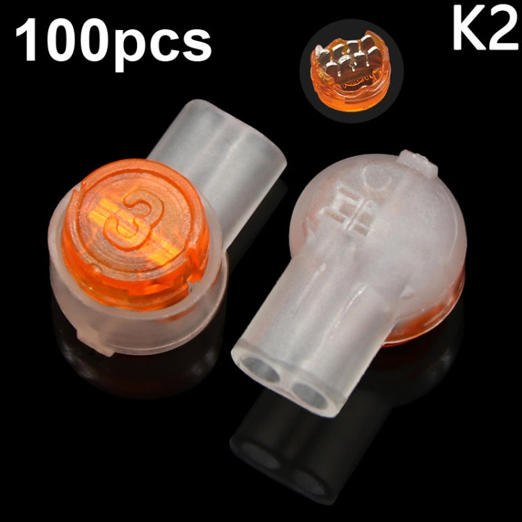 100 unidades/pack conector de cabo de rede para linha telefónica, terminais de ligação à prova de humidade e água, K1, K2, K3