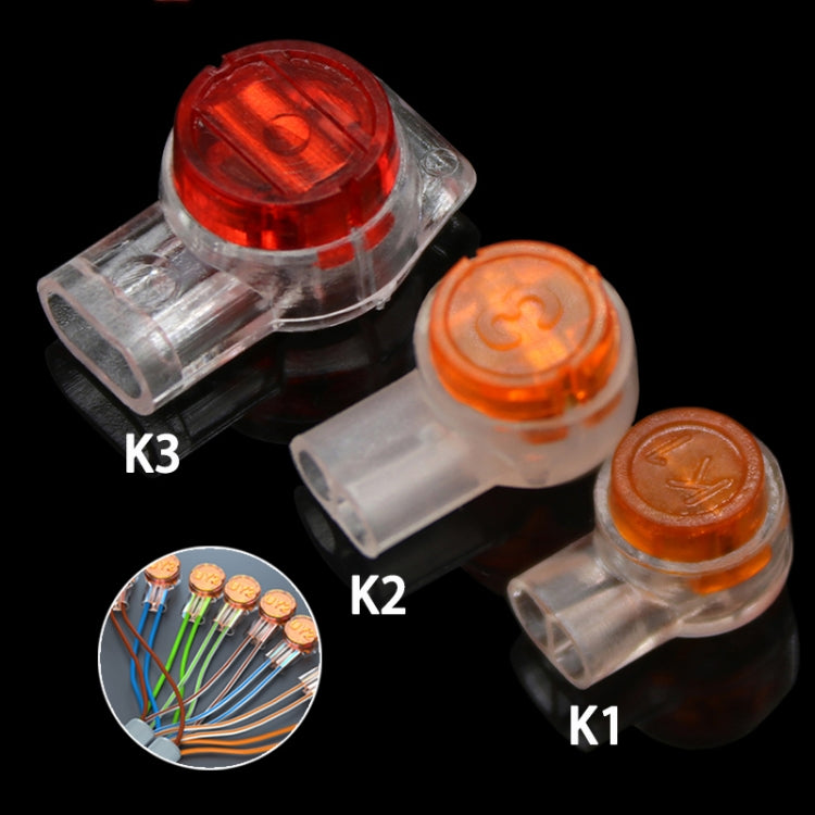 100 unidades/pack conector de cabo de rede para linha telefónica, terminais de ligação à prova de humidade e água, K1, K2, K3