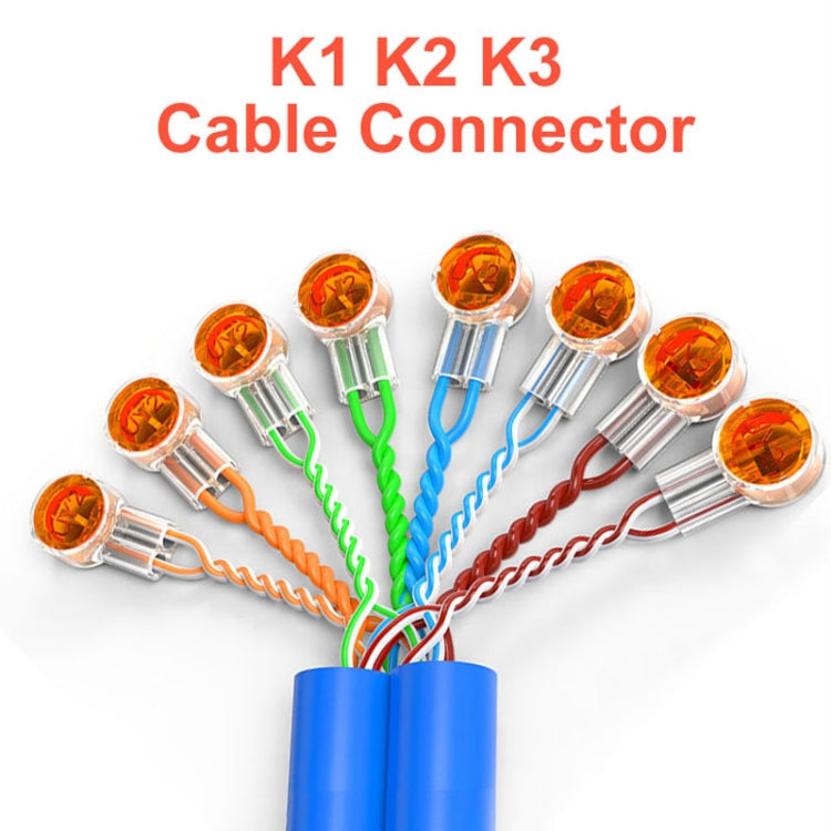 100 unidades/pack conector de cabo de rede para linha telefónica, terminais de ligação à prova de humidade e água, K1, K2, K3