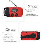 Rádio portátil móvel de prevenção de desastres e emergência com carregamento solar HanRongda HRD-902, HRD-902