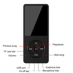Leitor de música MP3/MP4 Bluetooth para estudantes com reprodução de e-book, sem cartão de memória, com cartão de memória de 8GB, com cartão de memória de 16GB, com cartão de memória de 32GB, com cartão de memória de 64GB