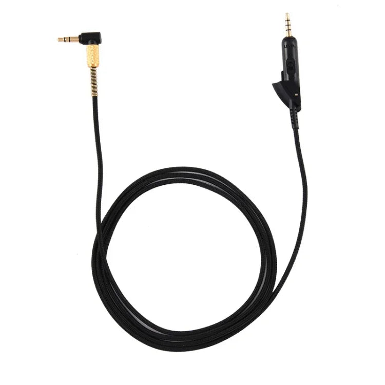 Para Cabo de Áudio de Substituição Trançado para Auriculares Boss QC15, ZS0017 Preto