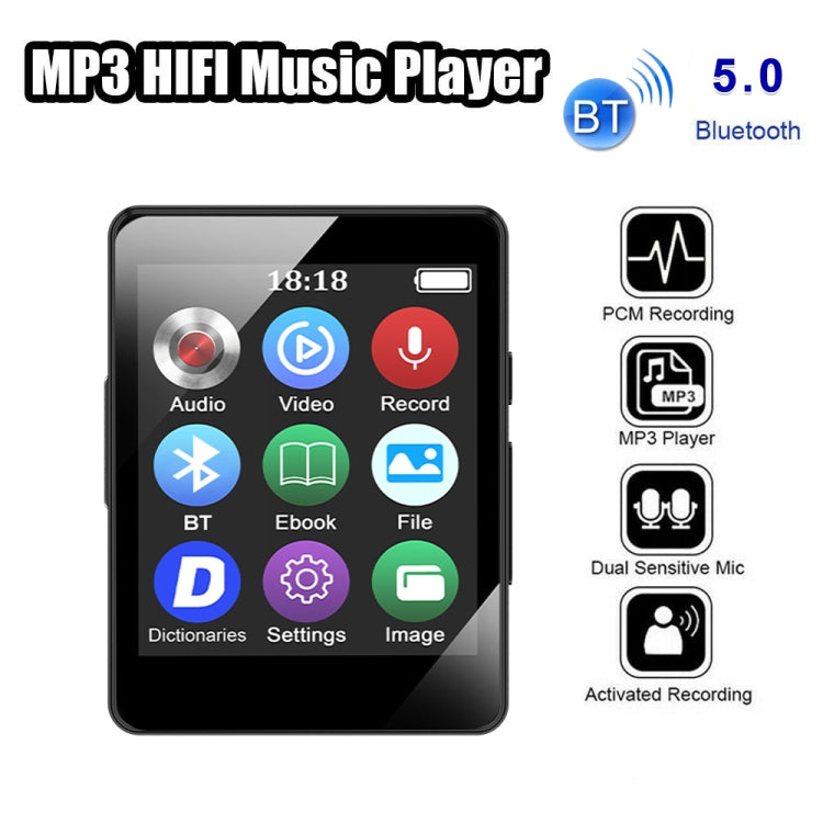 Leitor de música MP3 Bluetooth 5.0, gravador de e-book, MP4 Walkman, sem cartão de memória, 8GB, 16GB, 32GB, 64GB, 128GB