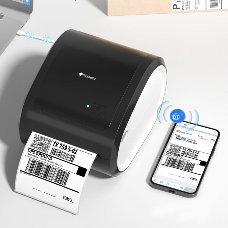 Impressora Térmica Bluetooth Phomemo D520-BT para Etiquetas de Envio, Impressora de Secretária Sem Fios para Código de Barras e Endereços, US, EU