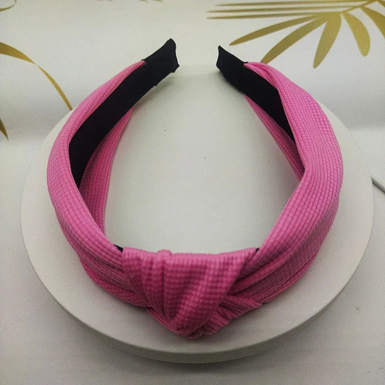 Faixa de Cabelo de Cor Sólida com Aba Larga de 5cm