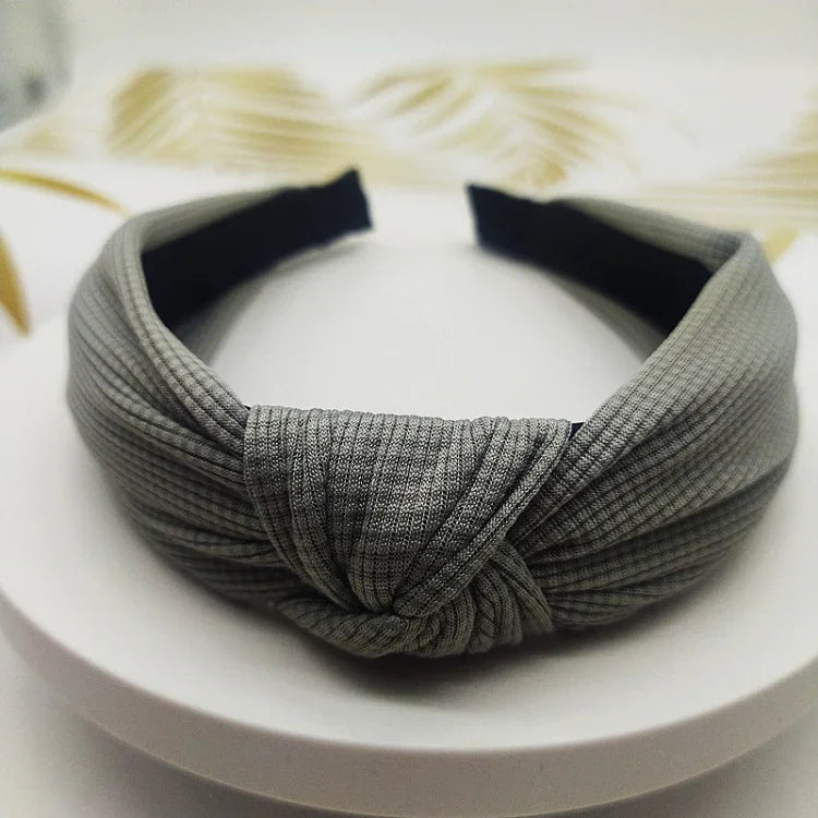 Faixa de Cabelo de Cor Sólida com Aba Larga de 5cm