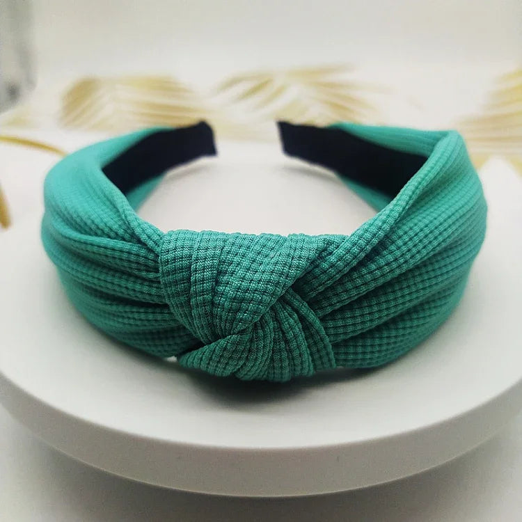 Faixa de Cabelo de Cor Sólida com Aba Larga de 5cm