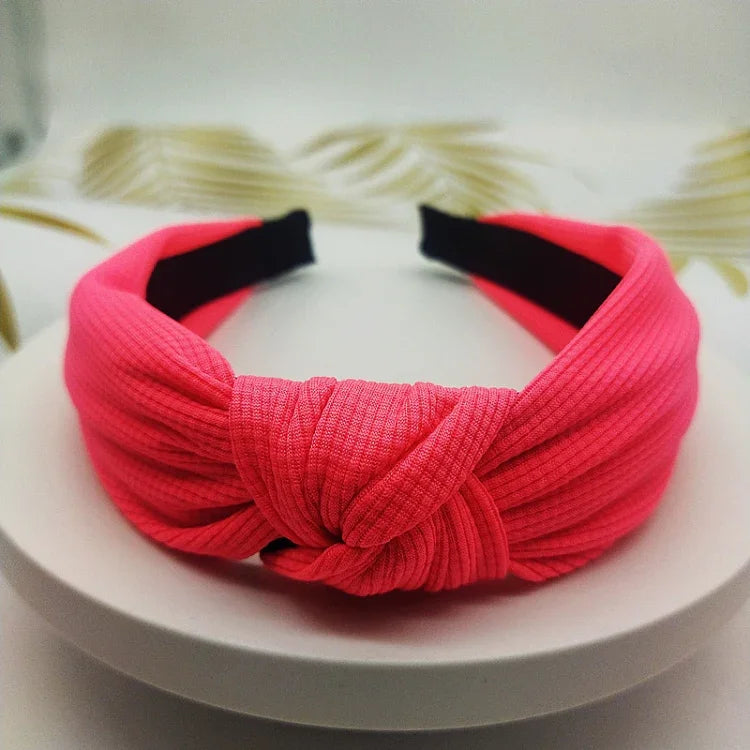 Faixa de Cabelo de Cor Sólida com Aba Larga de 5cm