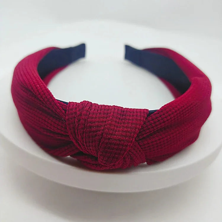 Faixa de Cabelo de Cor Sólida com Aba Larga de 5cm