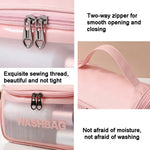 Bolsa Cosmética Translúcida em PVC Bolsa de Higiene Fosca Bolsa de Banho com Tampa de PU