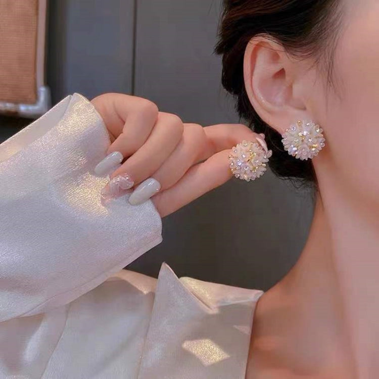 2 pares de brincos elegantes com flor em relevo e cristal