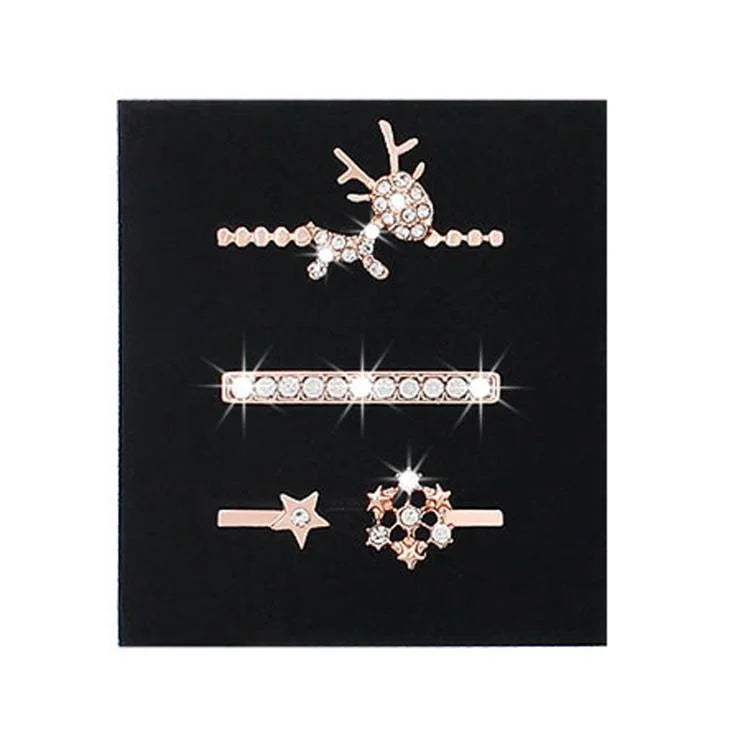 3pcs/Conjunto Anel Decorativo para Pulseira de Relógio Inteligente em Silicone