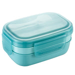 Caixa de Almoço com Compartimento Selado para Crianças de Grande Capacidade 1900ML para Micro-ondas, Azul Claro, Rosa, Verde Claro, Azul, Verde