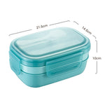 Caixa de Almoço com Compartimento Selado para Crianças de Grande Capacidade 1900ML para Micro-ondas, Azul Claro, Rosa, Verde Claro, Azul, Verde