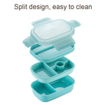 Caixa de Almoço com Compartimento Selado para Crianças de Grande Capacidade 1900ML para Micro-ondas, Azul Claro, Rosa, Verde Claro, Azul, Verde