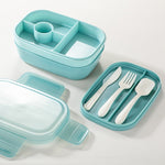 Caixa de Almoço com Compartimento Selado para Crianças de Grande Capacidade 1900ML para Micro-ondas, Azul Claro, Rosa, Verde Claro, Azul, Verde