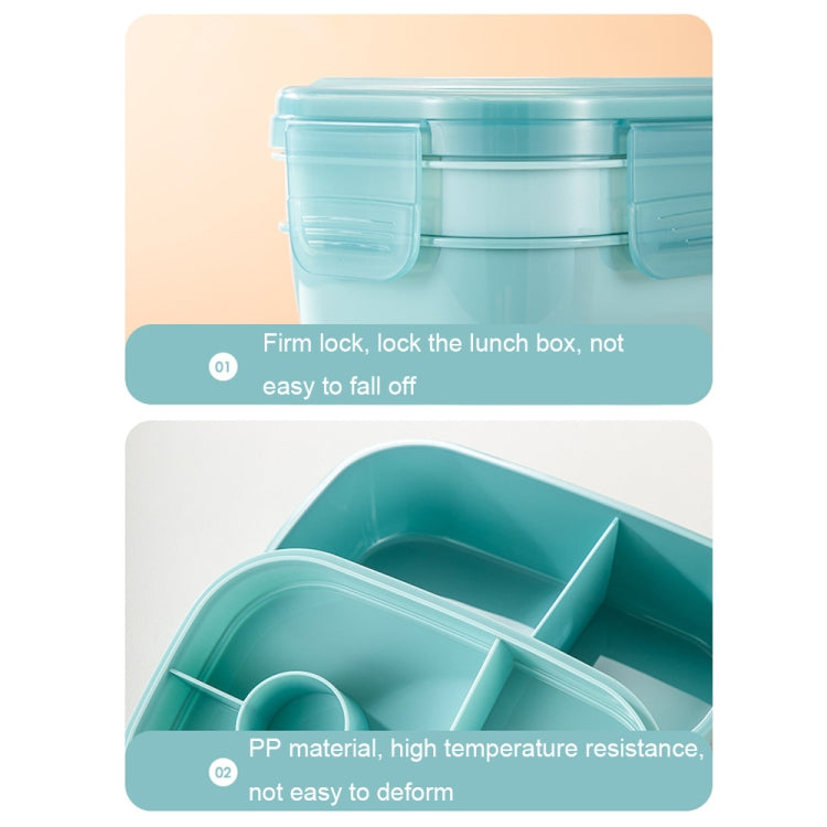 Caixa de Almoço com Compartimento Selado para Crianças de Grande Capacidade 1900ML para Micro-ondas, Azul Claro, Rosa, Verde Claro, Azul, Verde