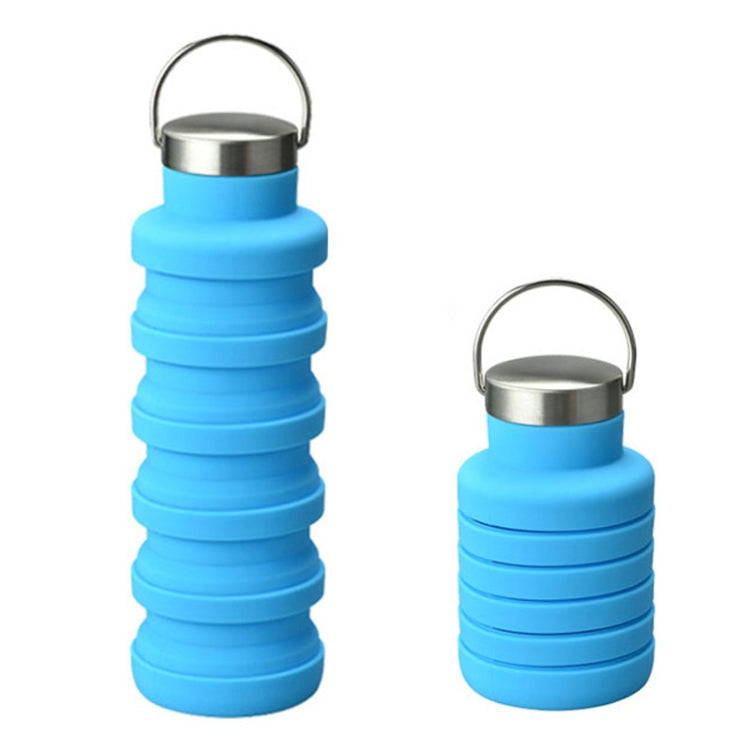 Copo Telescópico Dobrável de Silicone para Desporto ao Ar Livre 500ml, Tampa com Alça Azul, Tampa com Alça Laranja, Tampa com Alça Cinzenta, Tampa com Alça Roxa, Tampa com Alça Preta