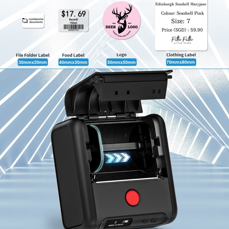 Impressora Térmica Portátil Bluetooth Phomemo M200 para Etiquetas com Código QR, M200