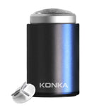 KONKA Mini Aparelho de Barbear Portátil à Prova de Água para Homens, Preto, Preto + 1 Cabeça de Lâmina, Preto + 3 Cabeças de Lâmina