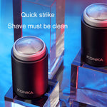 KONKA Mini Aparelho de Barbear Portátil à Prova de Água para Homens, Preto, Preto + 1 Cabeça de Lâmina, Preto + 3 Cabeças de Lâmina