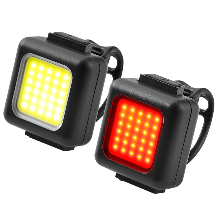 Lâmpada COB para Bicicleta de Montanha Mini USB Recarregável, Impermeável, Luz de Cabeça Branca, Luz Traseira Vermelha, Luz de Cabeça Branca + Luz Traseira Vermelha
