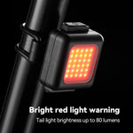 Lâmpada COB para Bicicleta de Montanha Mini USB Recarregável, Impermeável, Luz de Cabeça Branca, Luz Traseira Vermelha, Luz de Cabeça Branca + Luz Traseira Vermelha