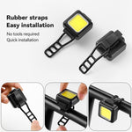 Lâmpada COB para Bicicleta de Montanha Mini USB Recarregável, Impermeável, Luz de Cabeça Branca, Luz Traseira Vermelha, Luz de Cabeça Branca + Luz Traseira Vermelha