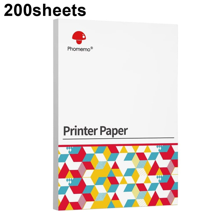 Papel Térmico para Impressão Phomemo M08F 200 Folhas Compatível com MR.IN Brother Pocket Jet / MT800, Papel Térmico A4, Papel Térmico A4 Dobrável, Papel Térmico Carta, Papel Térmico Carta Dobrável