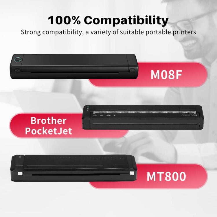Papel Térmico para Impressão Phomemo M08F 200 Folhas Compatível com MR.IN Brother Pocket Jet / MT800, Papel Térmico A4, Papel Térmico A4 Dobrável, Papel Térmico Carta, Papel Térmico Carta Dobrável