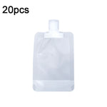 Conjunto de 20 Bolsas de Viagem Recarregáveis Vazias para Loção e Champô, 30ml, 50ml, 100ml