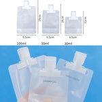 Conjunto de 20 Bolsas de Viagem Recarregáveis Vazias para Loção e Champô, 30ml, 50ml, 100ml