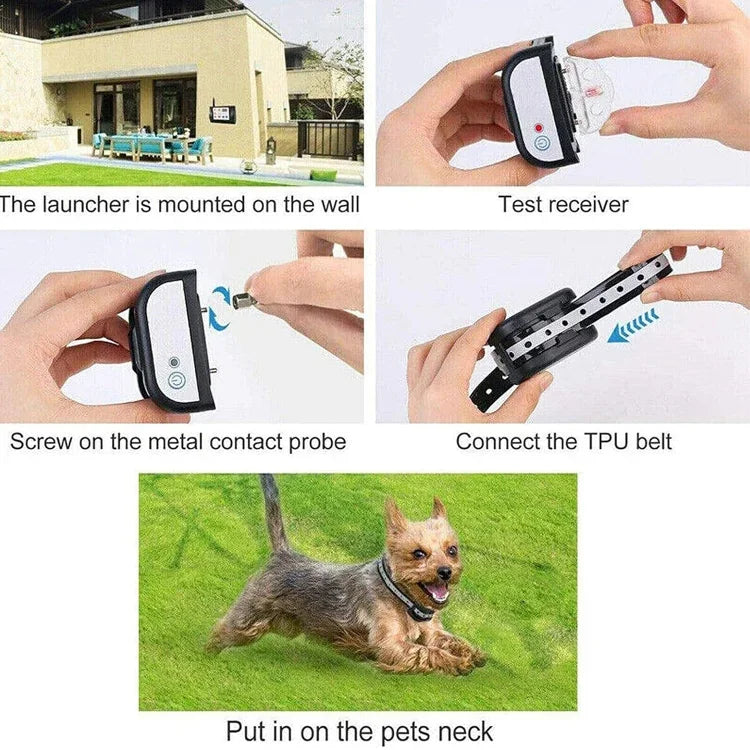 Cerca Sem Fios 2 em 1 para Animais com Controlo de Latidos Treinador Inteligente para Cães, 1 Para 1, 1 Para 2, 1 Para 3
