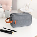 Bolsa de Higiene de Viagem Masculina de Dupla Camada Acessórios de Viagem Bolsa Portátil à Prova de Humidade