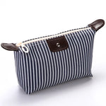 Striped Dumpling Cosmetic Bag Travel Folding Toiletry Bag