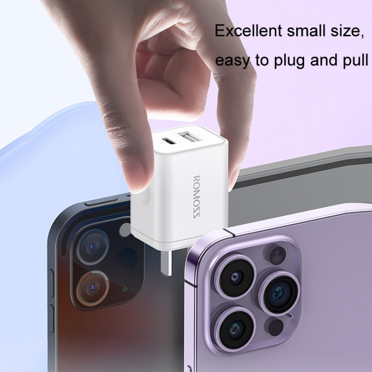 Carregador Rápido ROMOSS PD20W para Apple/Huawei e Xiaomi, Ficha CN, Porta Única
