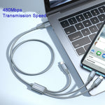 ROMOSS CB25 3 In 1 3.5A  8 Pin + Micro USB + Type C/USB-C Cable, 1m