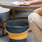 Balde Dobrável Portátil de Plástico Espesso 10L Médio para Exterior, Barril para Pesca, Viagem de Carro, Balde para Lavar, Médio 10L