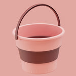 Large 17L Folding Thickened Portable Plastic Bucket Outdoor Fishing Barrel Car Travel Wash Barrel, Large 17L